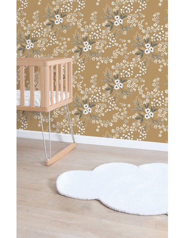 Papier peint fleurs - Floral Constellation en linge