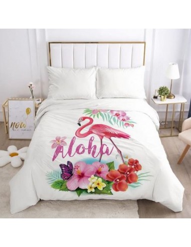 Housse de Couette Flamant Rose Aloha plus qu'un jeu 