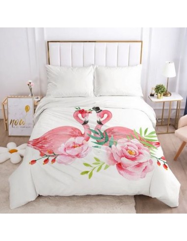 Housse de Couette Flamant Rose Couple Voir les baskets