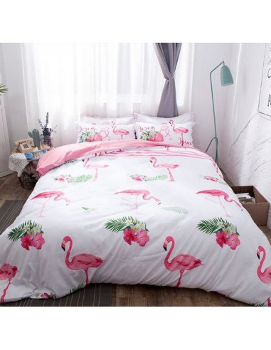 Parure Housse de Couette Flamant Rose Pastel les muscles