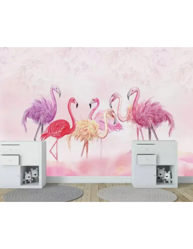 Papier Peint Flamant Rose Rencontre de pas cher