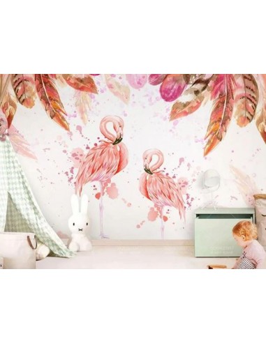 Papier Peint Flamant Rose 4 Murs Chic prix