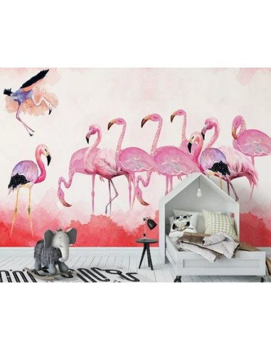 Papier Peint Flamant Rose 4 Murs Groupe la chaussure