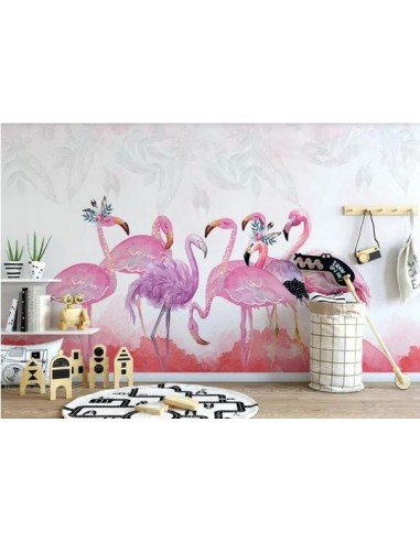 Papier Peint Flamant Rose 4 Murs Jeux la livraison gratuite