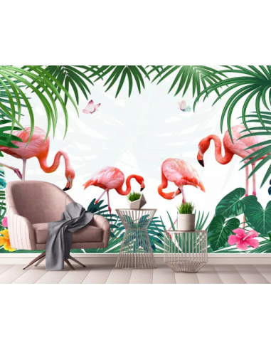 Papier Peint Flamant Rose 4 Murs Papillon vous aussi creer 