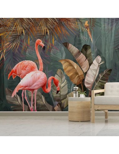 Papier Peint Jungle Flamant Rose acheter en ligne