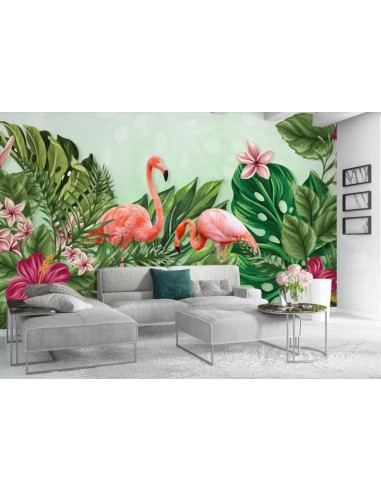 Papier Peint Panoramique Flamant Rose Jungle Voir les baskets