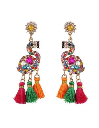 Boucles d'Oreilles Flamant Rose Kitsch Multicolore Economisez 