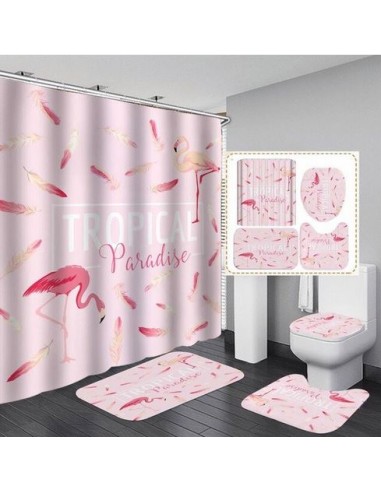 Ensemble Salle de Bain Imprimé Flamant Rose Vous souhaitez 