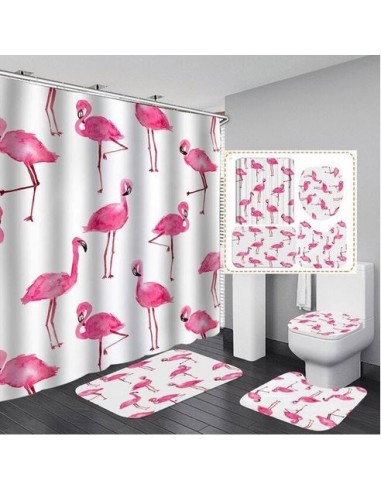 Ensemble Salle de Bain Motif Flamant Rose En savoir plus