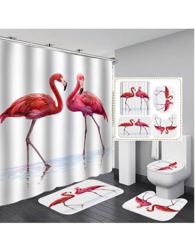 Lot de Décoration pour Salle de Bain Flamant Rose le des métaux précieux