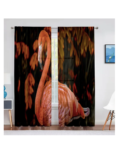 Rideau Voilage Flamant Rose destockage