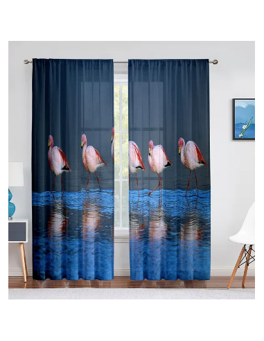 Rideaux Flamant Rose Transparent Venez découvrir notre 