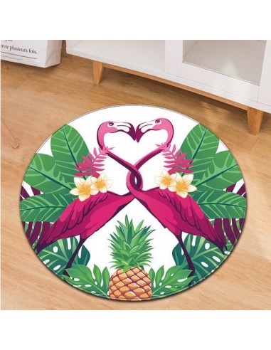 Tapis Rond Flamant Rose Couple est présent 