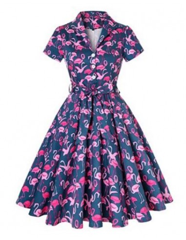 Robe Pin Up Flamant Rose les ligaments