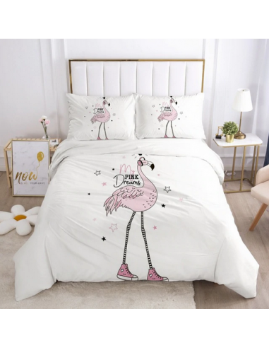 Housse de couette Flamant Rose Rêves soldes