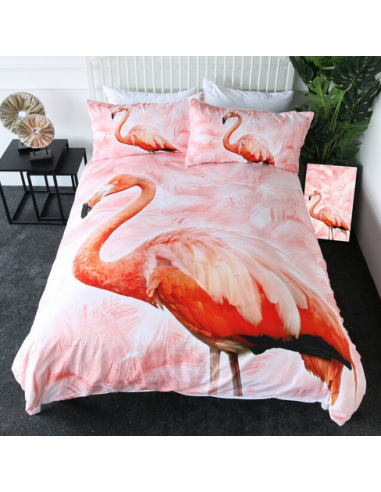 Housse de Couette Flamant Rose Femme pas chere