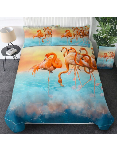 Housse de Couette Flamant Rose Imprimé 3D outlet