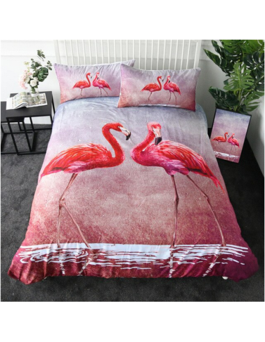 Housse de Couette Flamant Rose Sète Paris Déstockage Promo