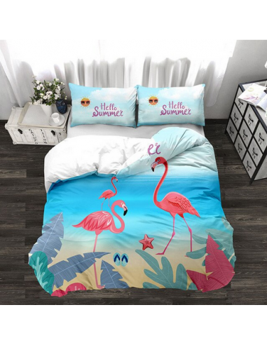 Housse de Couette Flamant Rose Dessin de pas cher