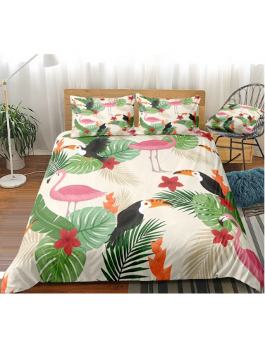 Housse de Couette Flamant Rose Jungle paiement sécurisé