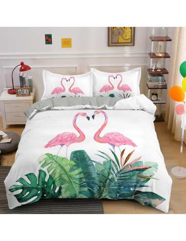 Housse de Couette Flamant Rose pour Couple de la marque