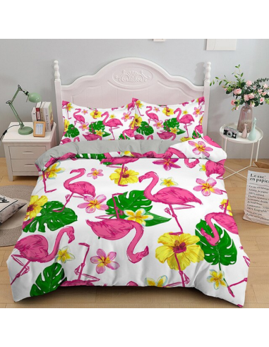 Housse de Couette Flamant Rose pour Ado Paris Déstockage Promo