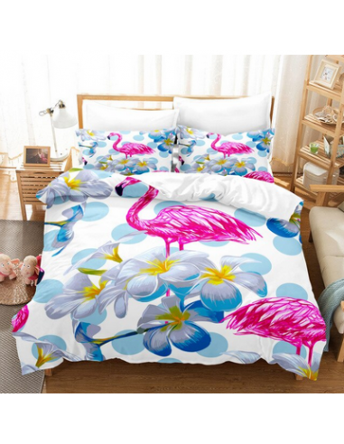 Housse de Couette Flamant Rose Lagon plus qu'un jeu 