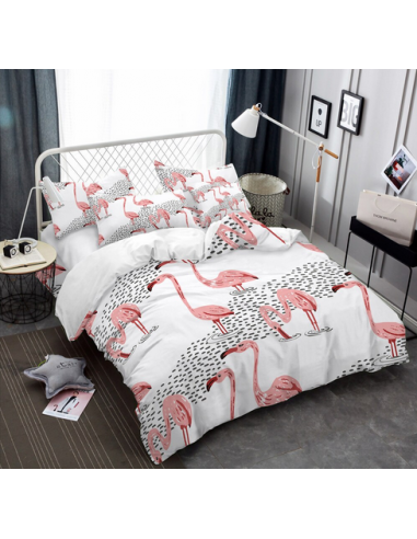 Housse de Couette Flamant Rose 90x190 paiement sécurisé