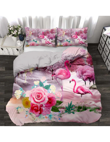 Housse de Couette 140x200 Flamant Rose 50-70% off 