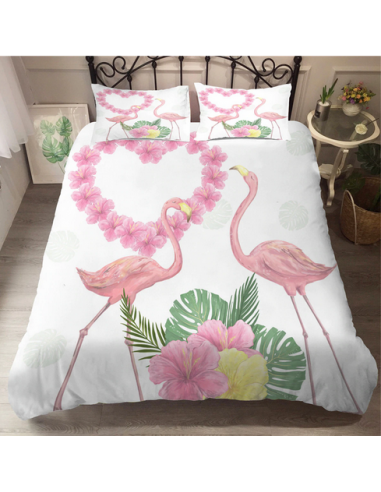 Housse de Couette 90x190 Flamant Rose solde