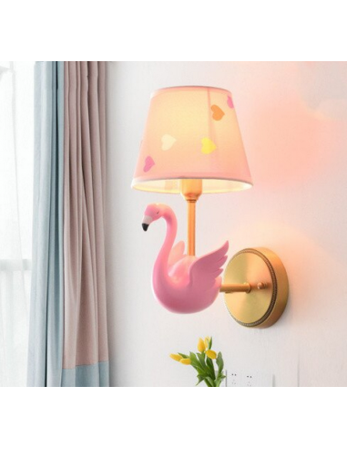 Lampe Flamant Rose Applique les ligaments