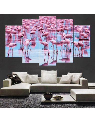 Tableau Cadre Flamant Rose Triptyque la livraison gratuite