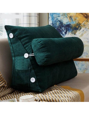 Coussin triangulaire vert la colonne vertébrale