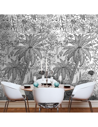 Papier Peint JUNGLE Black & White le concept de la Pate a emporter 