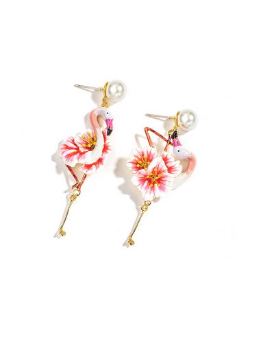 Boucle d'Oreille Flamant Rose Danseur 50-70% off 